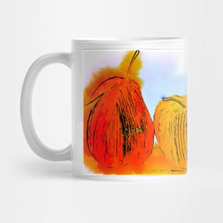 Pear And Apple Watercolor Mug